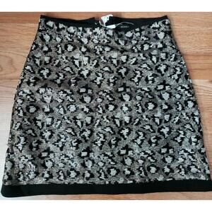 MOMA DESIGNER BLACK & WHITE SEQUINED WOMEN'S SKIRT SIZE 34 NWT #CB2